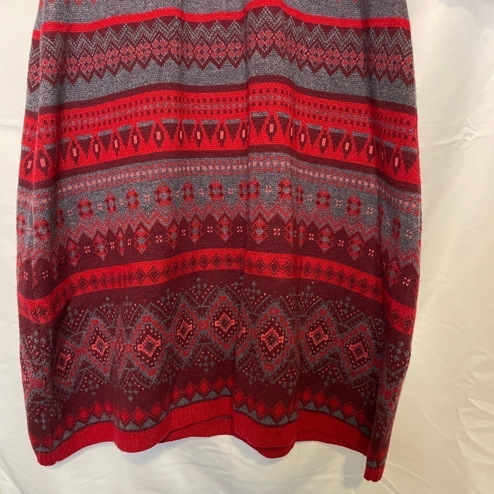 Athleta | Red Fair Isle Sweater Dress Bodycon Size Small Stripe Fitted Knit.‌‌‍‍ - Picture 5 of 8